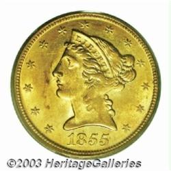 1855-D $5 MS63 PCGS.