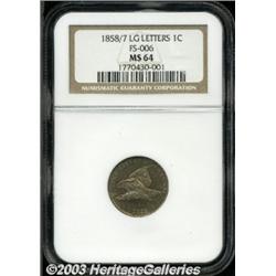 1858/7 1C MS64 NGC.