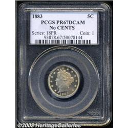 1883 5C No Cents PR67 Deep Cameo PCGS.