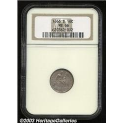 1866-S 10C MS66 NGC.