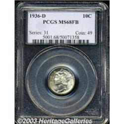 1936-D 10C MS68 Full Bands PCGS.