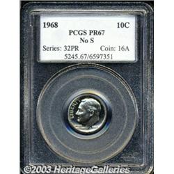 1968 10C No S PR67 PCGS.