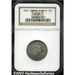 1853 25C Arrows and Rays MS65 NGC.
