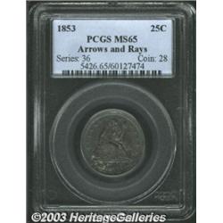 1853 25C Arrows and Rays MS65 PCGS.