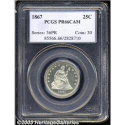 1867 25C PR66 Cameo PCGS.