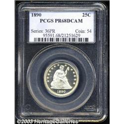 1890 25C PR68 Deep Cameo PCGS.