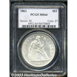 1862 S$1 MS64 PCGS.