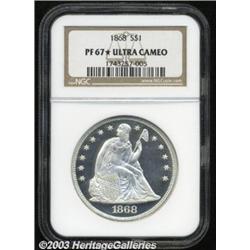 1868 S$1 PR67 S Ultra Cameo NGC.