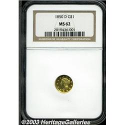 1850-D G$1 MS62 NGC.