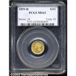 1859-D G$1 MS62 PCGS.