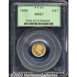 1869 G$1 MS67 PCGS.