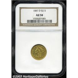 1841-D $2 1/2 AU58 NGC.