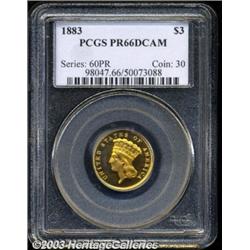 1883 $3 PR66 Deep Cameo PCGS.