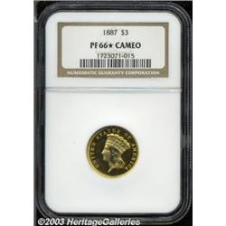 1887 $3 PR66 S Cameo NGC.