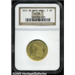 1810 $5 Small Date, Small 5 AU58 NGC.