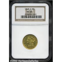 1848-C $5 MS60 NGC.