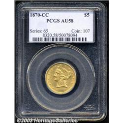 1870-CC $5 AU58 PCGS.