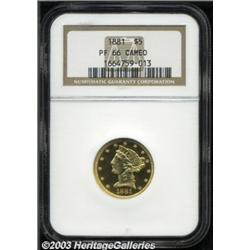 1881 $5 PR66 Cameo NGC.