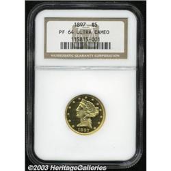 1897 $5 PR64 Ultra Cameo NGC.