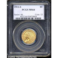 1911-S $5 MS64 PCGS.