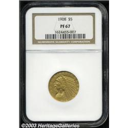 1908 $5 PR67 NGC.