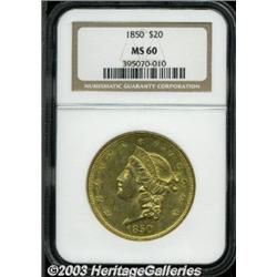 1850 $20 MS60 NGC.