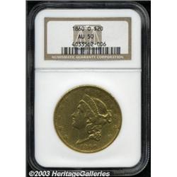1860-O $20 AU50 NGC.