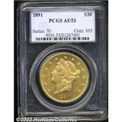 1891 $20 AU53 PCGS.