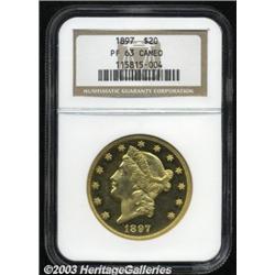 1897 $20 PR63 Cameo NGC.