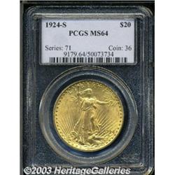 1924-S $20 MS64 PCGS.