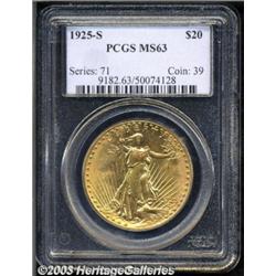 1925-S $20 MS63 PCGS.