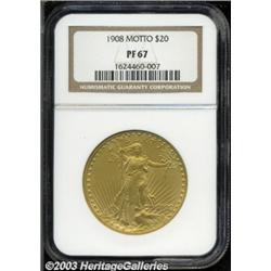 1908 $20 Motto PR67 NGC.