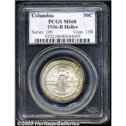1936-D 50C Columbia MS68 PCGS.