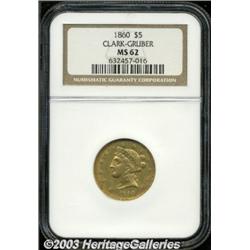 1860 $5 Clark, Gruber & Co.