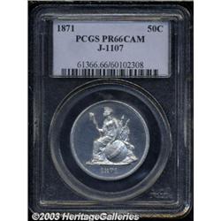 1871 50C Standard Silver Half Dollar, Judd-1107