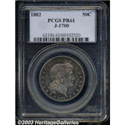 1882 50C Shield Earring Half Dollar, Judd-1700,