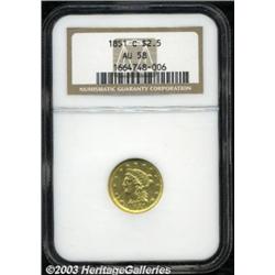 1851-C $2 1/2 AU58 NGC.