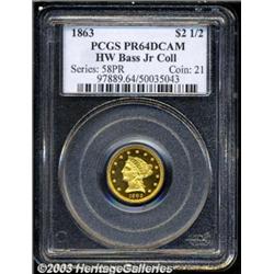 1863 $2 1/2 PR64 Deep Cameo PCGS.