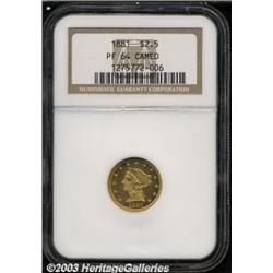 1881 $2 1/2 PR64 Cameo NGC.