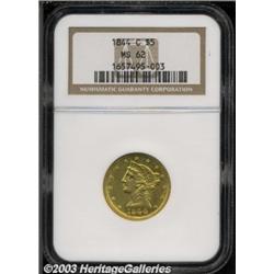 1844-C $5 MS62 NGC.