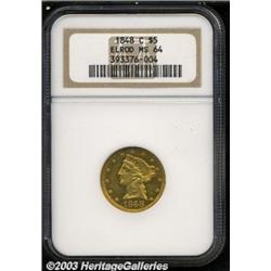 1848-C $5 MS64 NGC.