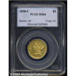 1850-C $5 MS64 PCGS.