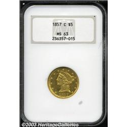 1857-C $5 MS63 NGC.