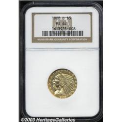 1908-D $5 MS62 NGC.