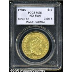 1798/7 $10 9x4 Stars MS61 PCGS.