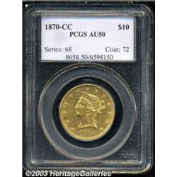 1870-CC $10 AU50 PCGS.