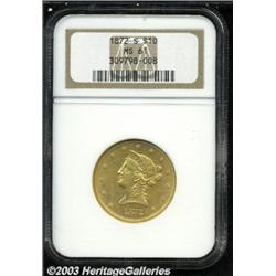 1872-S $10 MS61 NGC.