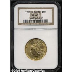 1908-D $10 Motto MS62 NGC.