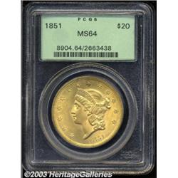 1851 $20 MS64 PCGS.