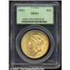Image 1 : 1851 $20 MS64 PCGS.